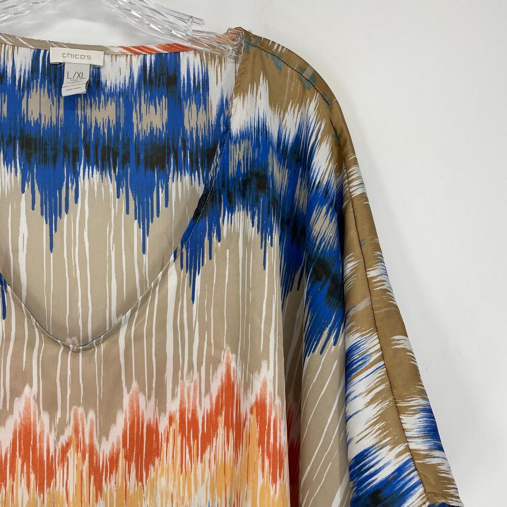 Chico's V-Neck Printed Top Size Large/XL - Picture 3 of 7